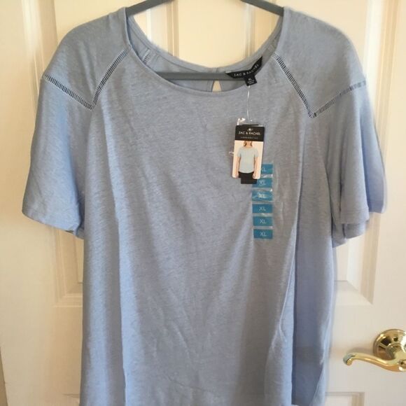 NWT Zac & Rachel Chambray Blue Top SZ XXL, XL - Picture 1 of 10